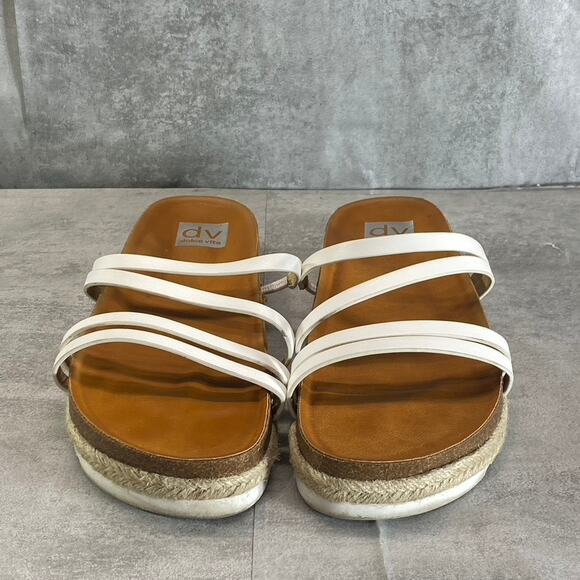 DV DOLCE VITA Women's White Carlee Strappy Footbed Slide Sandals SZ 10 - Picture 2 of 6